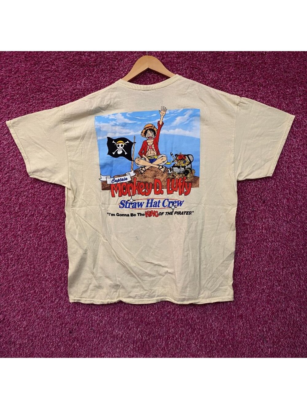 One Piece Monkey D. Luffy Straw Hat Crew Anime Graphic T-Shirt XL